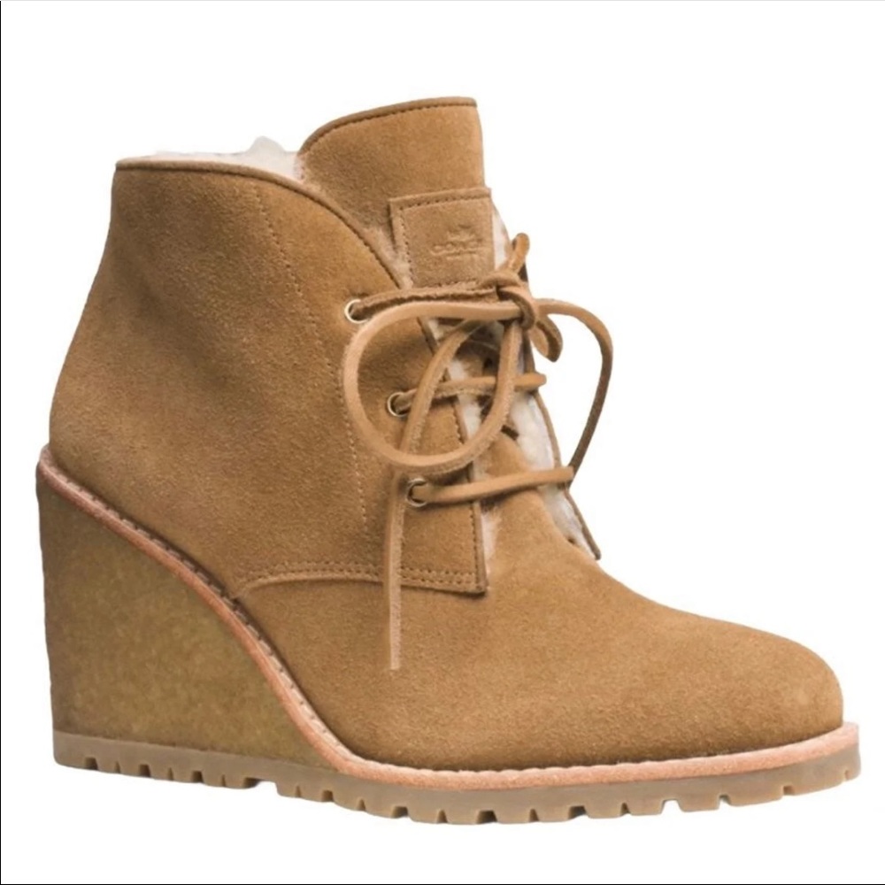 Coach Tan Suede Ankle Boots